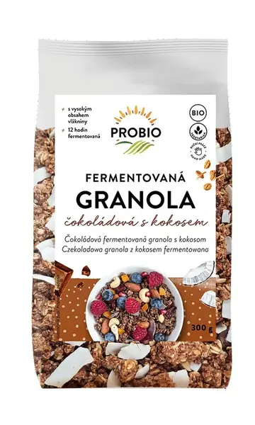 PROBIO Müsli křupavé Granola fermentovaná čokoládová s kokosem BIO 300 g
