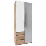 MID.YOU ŠATNÍ SKŘÍŇ S OTOČNÝMI DVEŘMI, bílá, trámové dubové dřevo, 100/216/58 cm