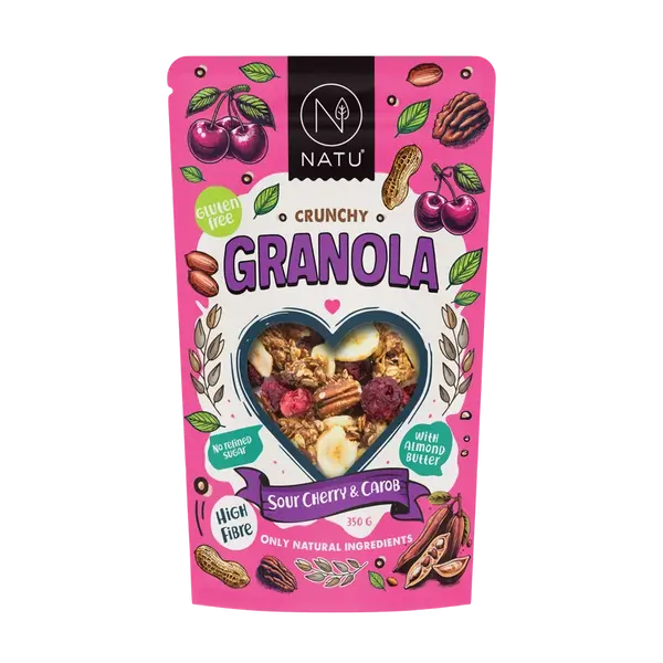 NATU Granola Višeň a karob 350 g