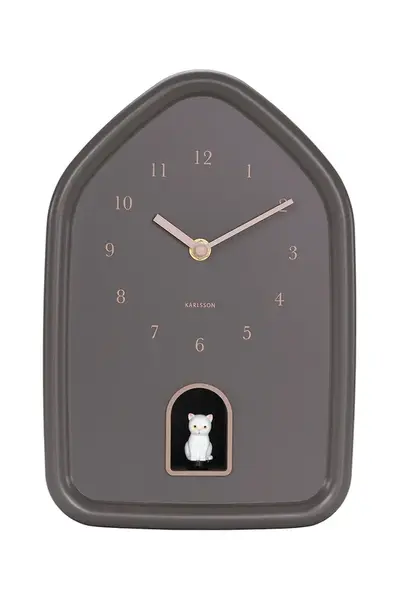 Zvukové nástěnné hodiny Karlsson Modern Kitty 29 x 20 cm