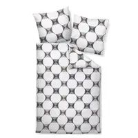 Janine POVLEČENÍ, makosatén, šedá, černá, bílá, 135/200 cm