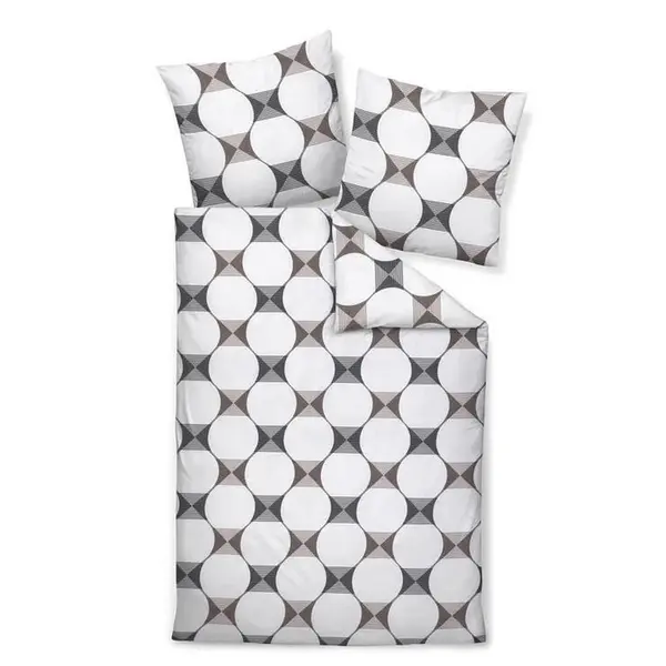 Janine POVLEČENÍ, makosatén, šedá, černá, bílá, 135/200 cm