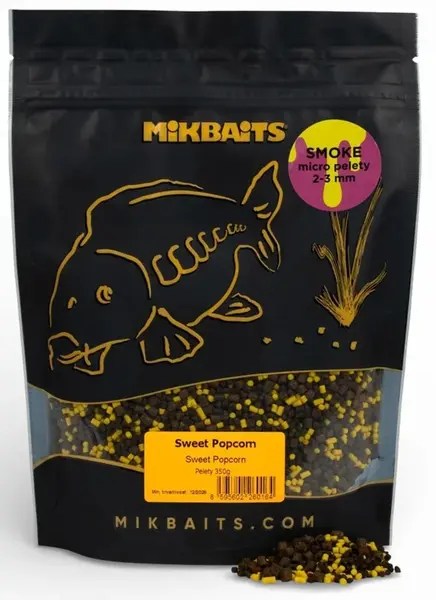 Mikbaits smoke micro pelety 2-3 mm 350 g - sweet popcorn
