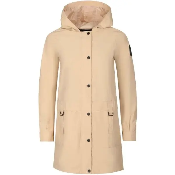 NAX ARESA Dámsky kabát s kapucňou, béžová, veľkosť