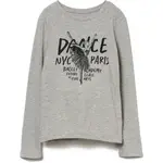 GAP V-OCT LS VAL GR Dívčí triko, šedá, velikost