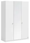 Třídveřová šatní skříň se zrcadlem vendella - bílá