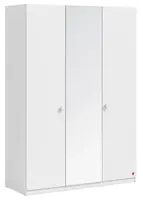 Třídveřová šatní skříň se zrcadlem vendella - bílá