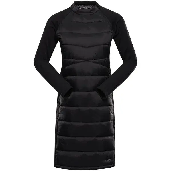 ALPINE PRO OMERA Dámské zateplené šaty, černá, velikost