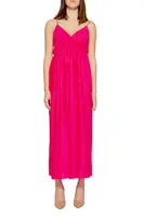 Růžové maxi šaty s ramínky