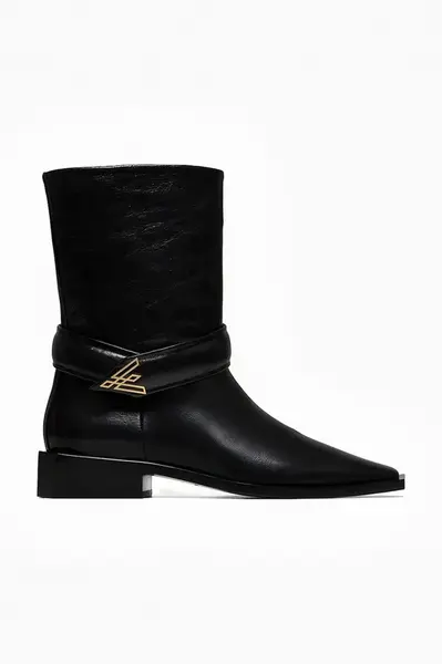 Kožené členkové topánky Vanda Novak ZOEY DEEP BLACK