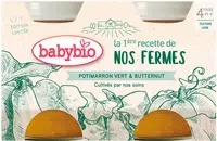 BABYBIO Zelená a máslová dýně z naší vlastní ekofarmy 2 x 130 g
