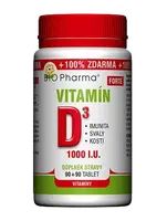 BIO PHARMA Vitamín D3 Forte 1000 I.U. 180 tablet