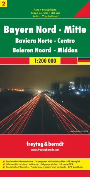 Německo: Bavorsko sever, střed 1:200 000 (poškozená)