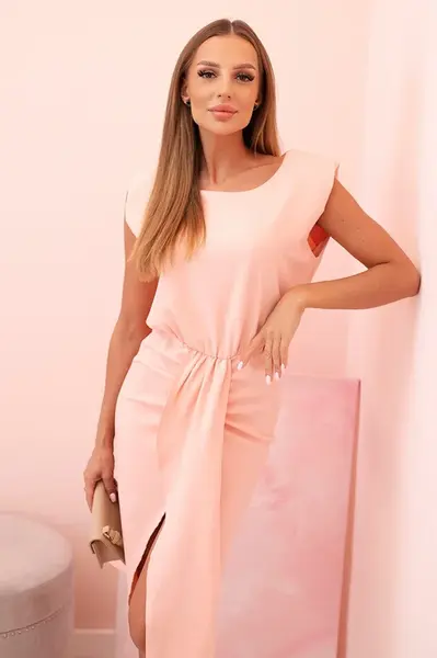 Kesi Dámská pruhovaná bavlněná šaty s V výstřihem a knoflíky tmavě mátová