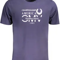 GIAN MARCO VENTURI MEN'S SHORT SLEEVED T-SHIRT BLUE