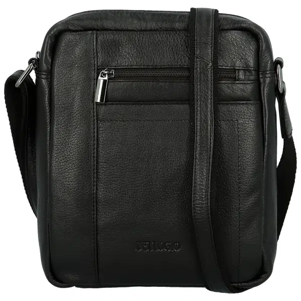 Pánská kožená crossbody taška černá - Bellugio Donis