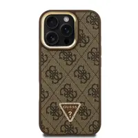 Zadní kryt Guess PU 4G Strass Triangle Logo Stand Camera Frame MagSafe Zadní pro Apple iPhone 16 Pro Max, hnědá
