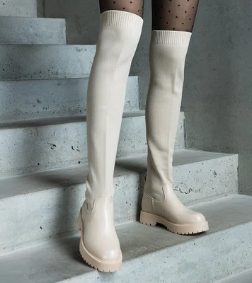 Gemre Light beige boots with elastic upper Elija