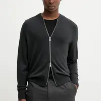 Vlněný kardigan BARENA VENEZIA Knitwear Dugo pánský, šedá barva, KNU5291.504