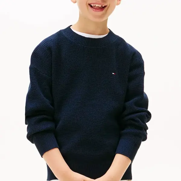 Bavlněný svetr Tommy Hilfiger tmavomodrá barva, KB0KB09756