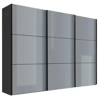 Moderano SKŘÍŇ S POSOUVACÍMI DVEŘMI, světle šedá, tmavě šedá, 298/222/68 cm