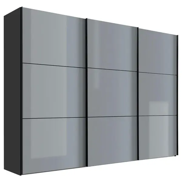 Moderano SKŘÍŇ S POSOUVACÍMI DVEŘMI, světle šedá, tmavě šedá, 298/222/68 cm