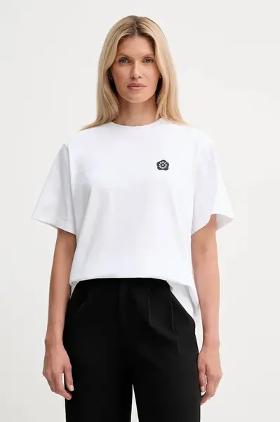 Bavlněné tričko Kenzo dámské, bílá barva, FF52TS5524SO