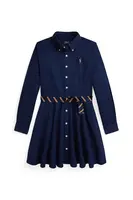 Dětské bavlněné šaty Polo Ralph Lauren tmavomodrá barva, mini, 313950629001