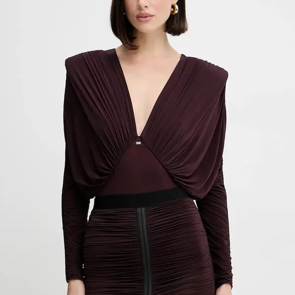 Body Elisabetta Franchi dámské, vínová barva, BO00556E2