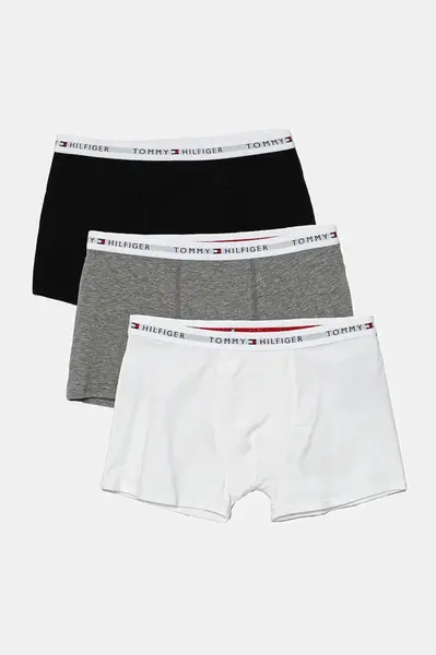 Dětské boxerky Tommy Hilfiger 3-pack šedá barva, UB0UB00573