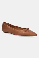 Kožené baleríny Polo Ralph Lauren Pointed Ballet hnědá barva, 818973066001