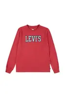 Dětské bavlněné tričko s dlouhým rukávem Levi's 1873 PREP LS TEE červená barva, s potiskem, 9EN713