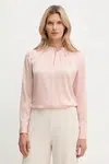 Hedvábná halenka BOSS dámská, fialová barva, hladká, 50548224