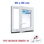 Plastové okno | 80 x 80 cm (800 x 800 mm) | Bílé / Antracit |otevíravé i sklopné | pravé