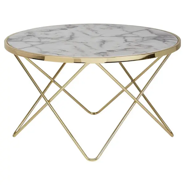 MID.YOU KONFERENČNÍ STOLEK, bílá, barvy zlata, kompozitní dřevo, 85/49/85 cm