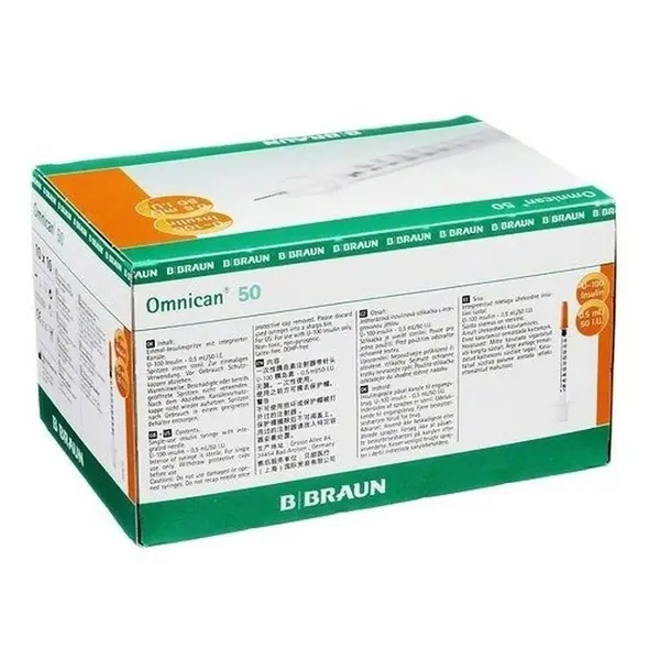 Injekční stříkačka ins.0.5 ml/50 IU Omnican 100 ks 915112