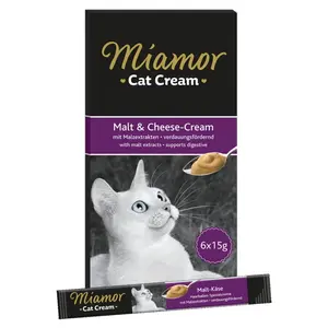 MIAMOR Malt&Cheese krémová sýrová svačinka pro kočky 6x15 g