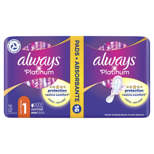 ALWAYS Platinum Normal vel.1 Hygienické vložky s křidélky 16 kusů