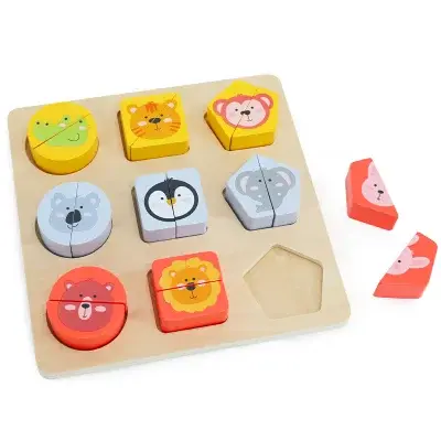 BABU - Dřevěné puzzle Safari pro nejmenší