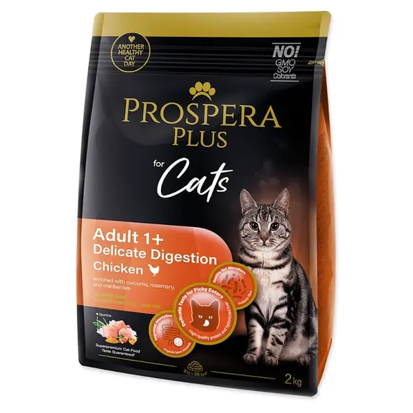 PROSPERA PLUS Adult 1+Chicken Delicate Digestion Krmivo pro kočky, Hmotnost balení (g): 2 kg