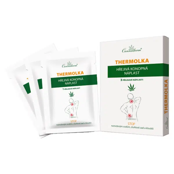 CANNADERM Thermolka hřejivá konopní náplast 3 ks