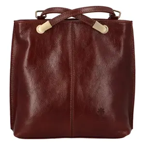 Kožená kabelka-batoh Amanda, hnědá