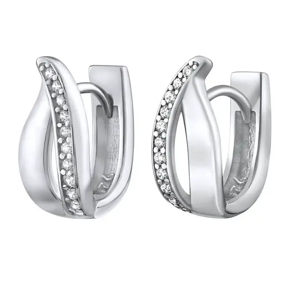 Silvego Luxusní stříbrné náušnice se zirkony QRE666K