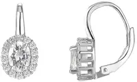 Beneto Stříbrné náušnice s čirými krystaly AGUC1166
