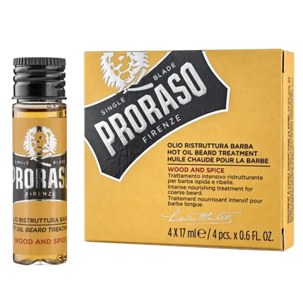 Proraso Sada olejů na plnovous Hot Oil Beard Treatment 4 x 17 ml