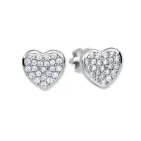 Soliter Romantické náušnice z bílého zlata Srdce 239 001 00983 07