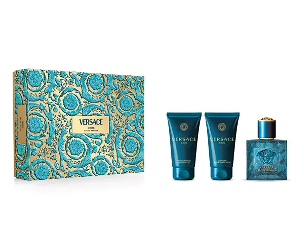 Versace Eros - toaletní voda s rozprašovačem 50 ml + sprchový gel 50 ml + balzám po holení 50 ml