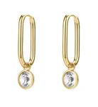 Brosway Oválné pozlacené náušnice 2v1 s krystalem Symphonia BYM194