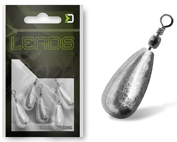 Delphin zátěž leads hruška s obratlíkem - 3 g 10 ks