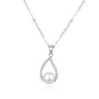 Beneto Elegantní stříbrný náhrdelník s pravou perlou AGS984/47P